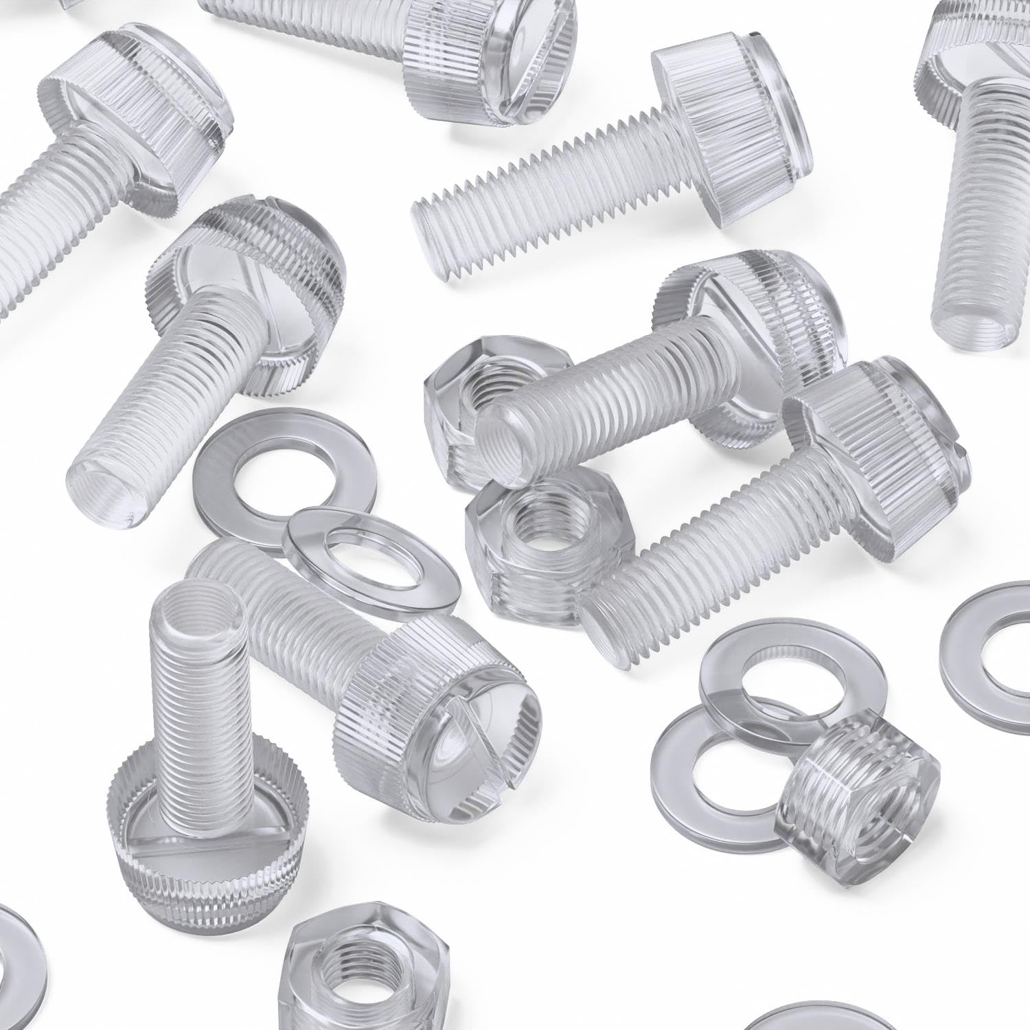 Amazon.com: 60x Clear Acrylic/PC Slotted Knurled Thumbscrews M8 x